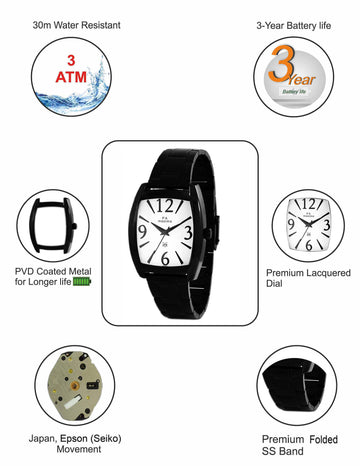 Maxima ATTIVO Men White Dial Analogue Watch - 49942CAGB